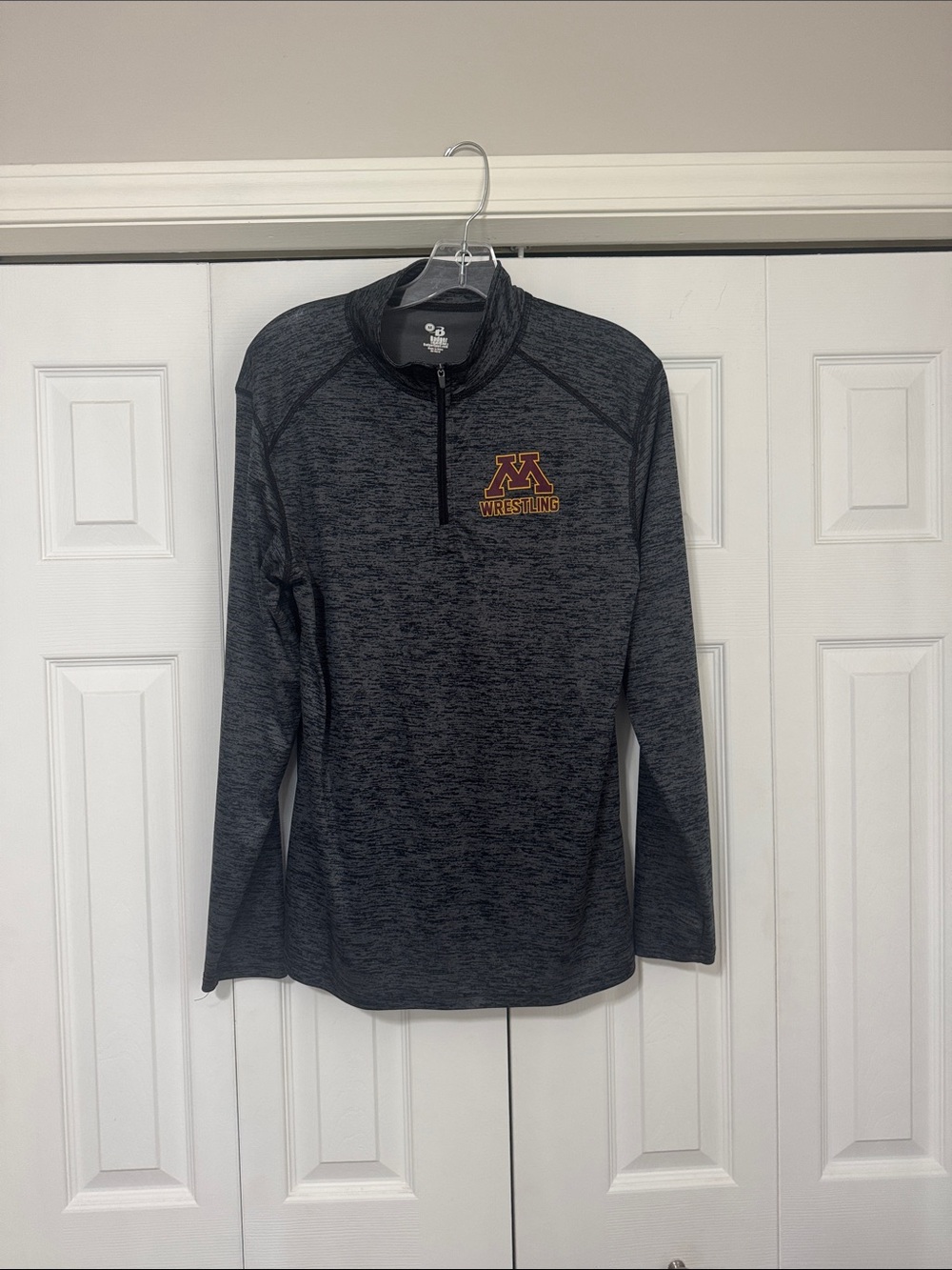 Minnesota Gopher Wrestling Men's Charcoal Quarter-Zip Performance Top